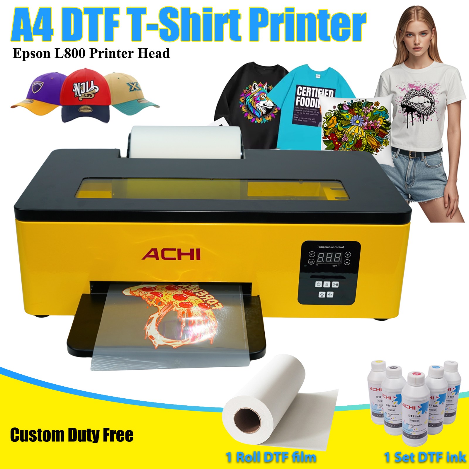 A4 DTF L800 Flatbed Printer Direct Transfer Film T-shirt For Small Business DIY