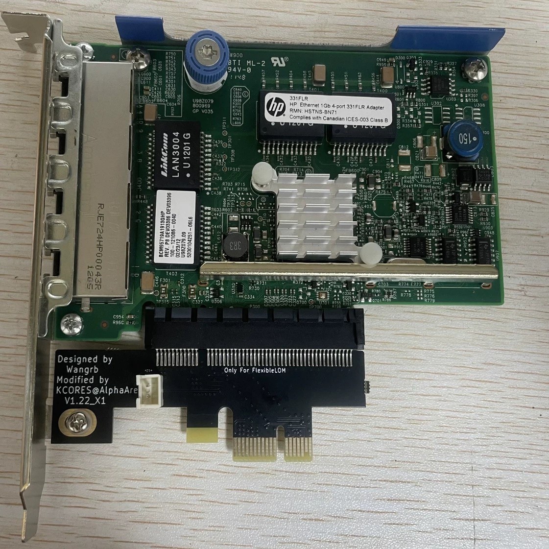 For HP 331FLR NEC Broadcom BCM5719 Gigabit four-port network interface card