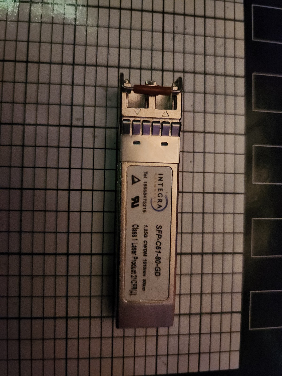 Integra SFP-C61-80-GD Fiber Optic Transceiver 80km 1.26G