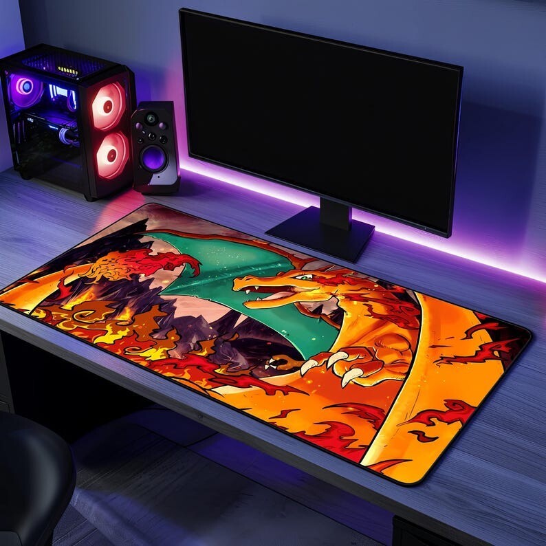 Charizard Fire Dragon Pokemon Gaming Desk Mat Mouse Pad