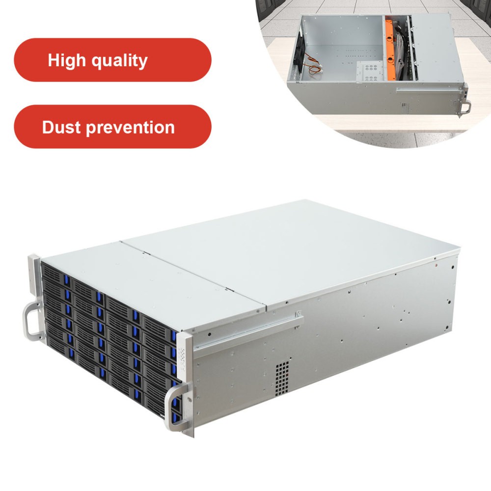 4U Rackmount Server Case With 24x Hot-Swappable SATA/SAS 6G Drive Bays Black