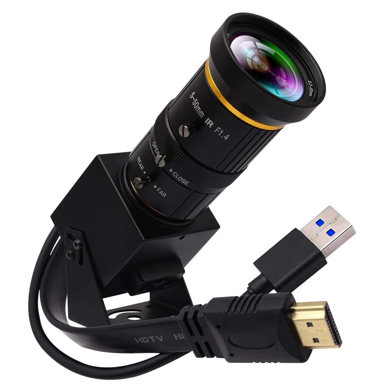 IFWATER 10X Optical Zoom 60fps HDMI CS Mount 5-50mm Manual Varifocus Lens