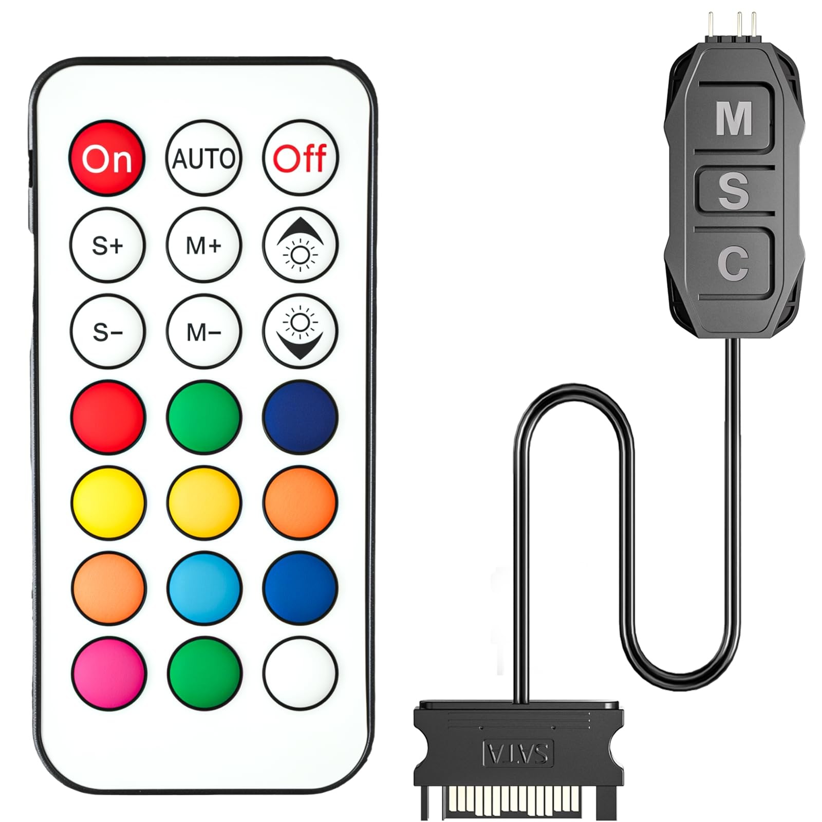 ARGB Controller Kit, GSCOLER RGB PC Fan with 21 Key Remote.