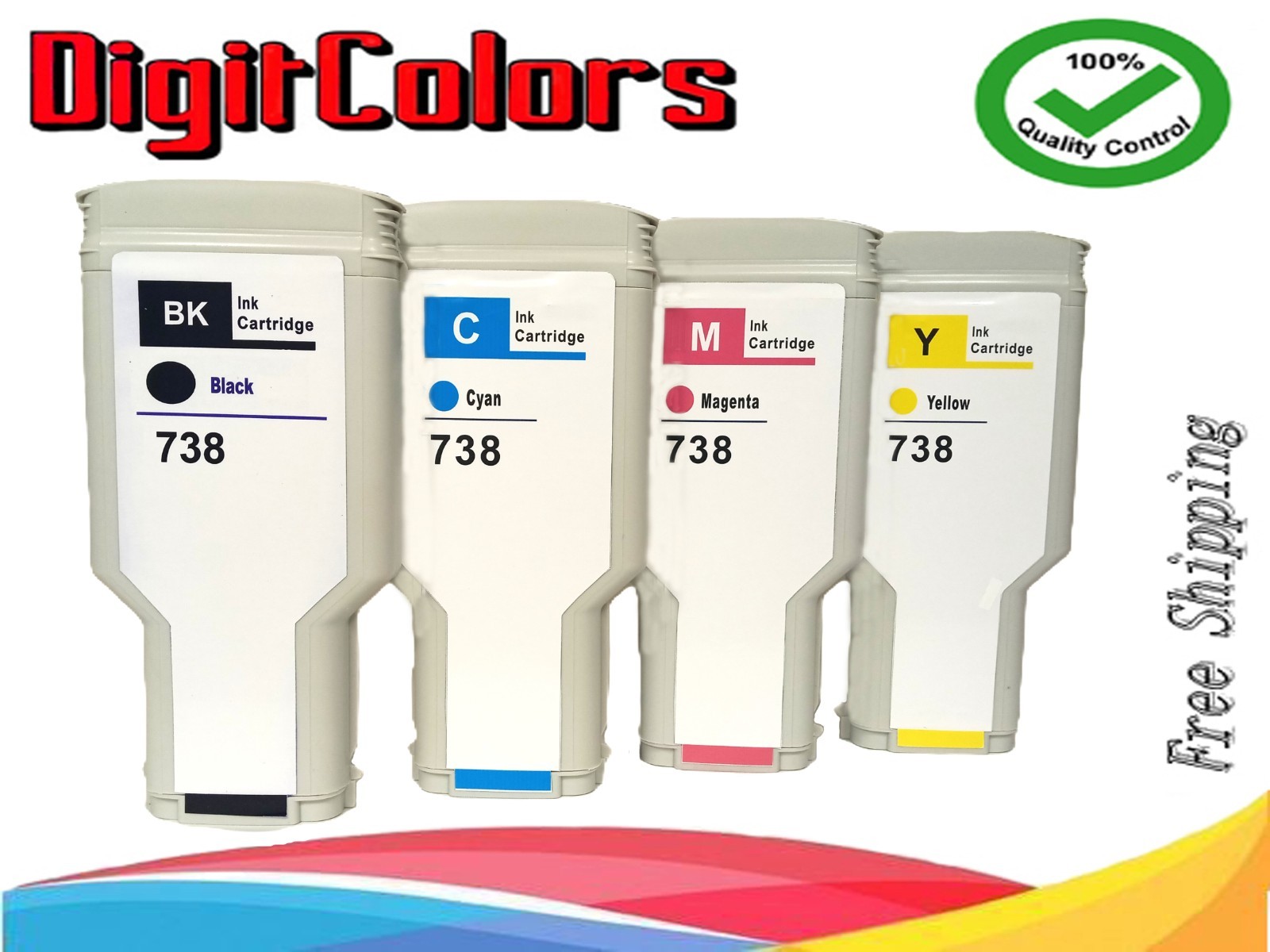 4 PACK 738 300ml BK,C,M,Y Compatible Ink Cartridge for HP DesignJet T850 T950