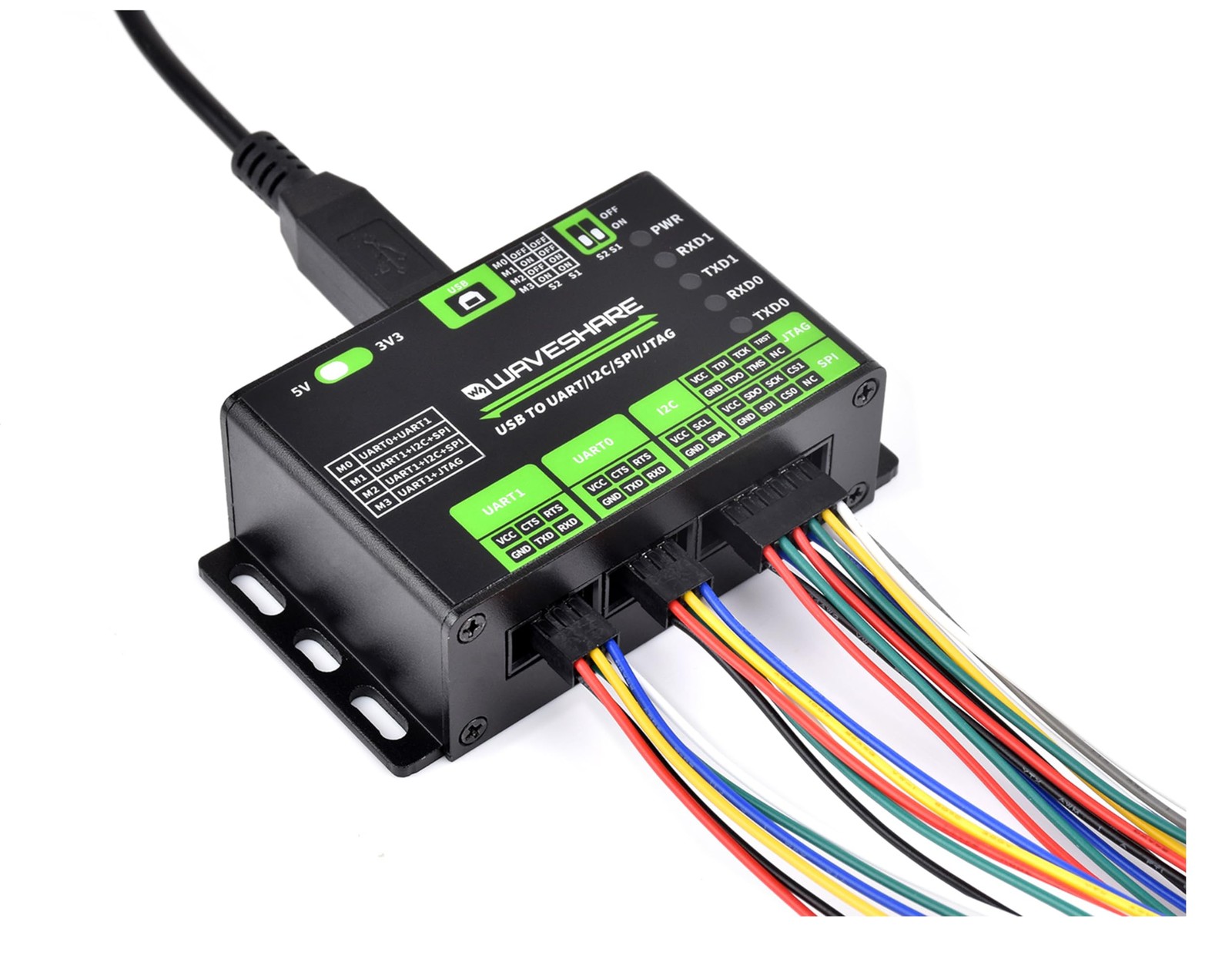 Multifunction USB to UART I2C SPI JTAG Interface Converter Aluminum Case
