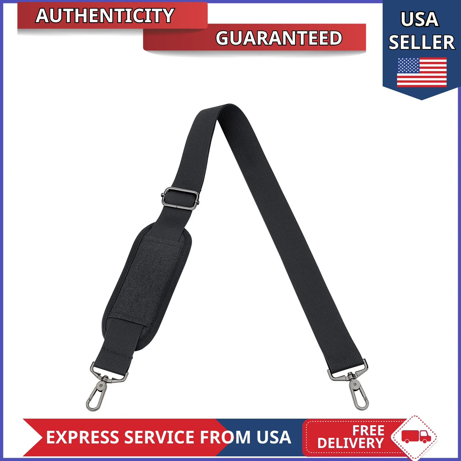RAINYEAR 59 Inch Shoulder Strap Replacement Strap for Laptop Bag, Black