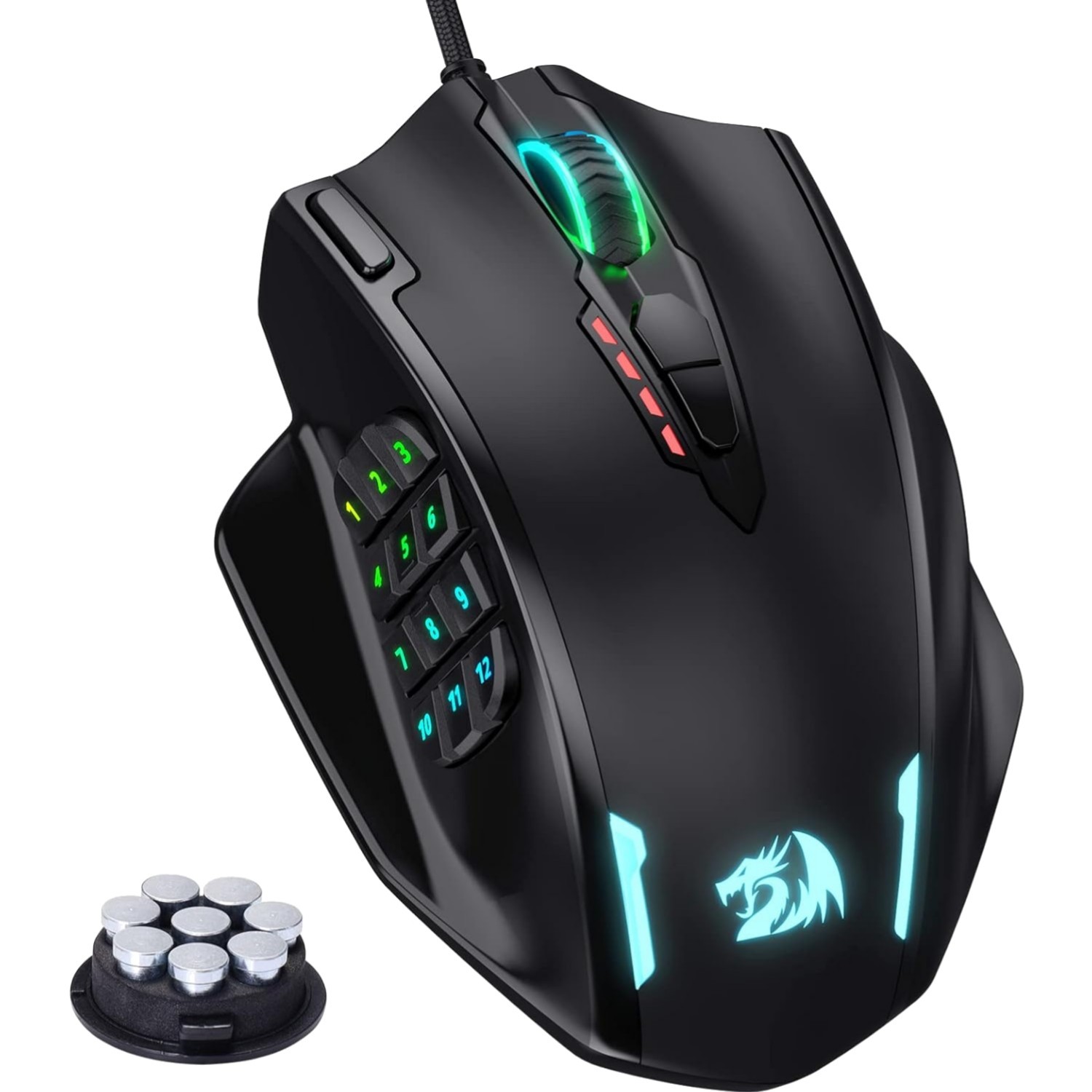 Ergonomic Redragon M908 Gaming Mouse - RGB Backlight and High DPI
