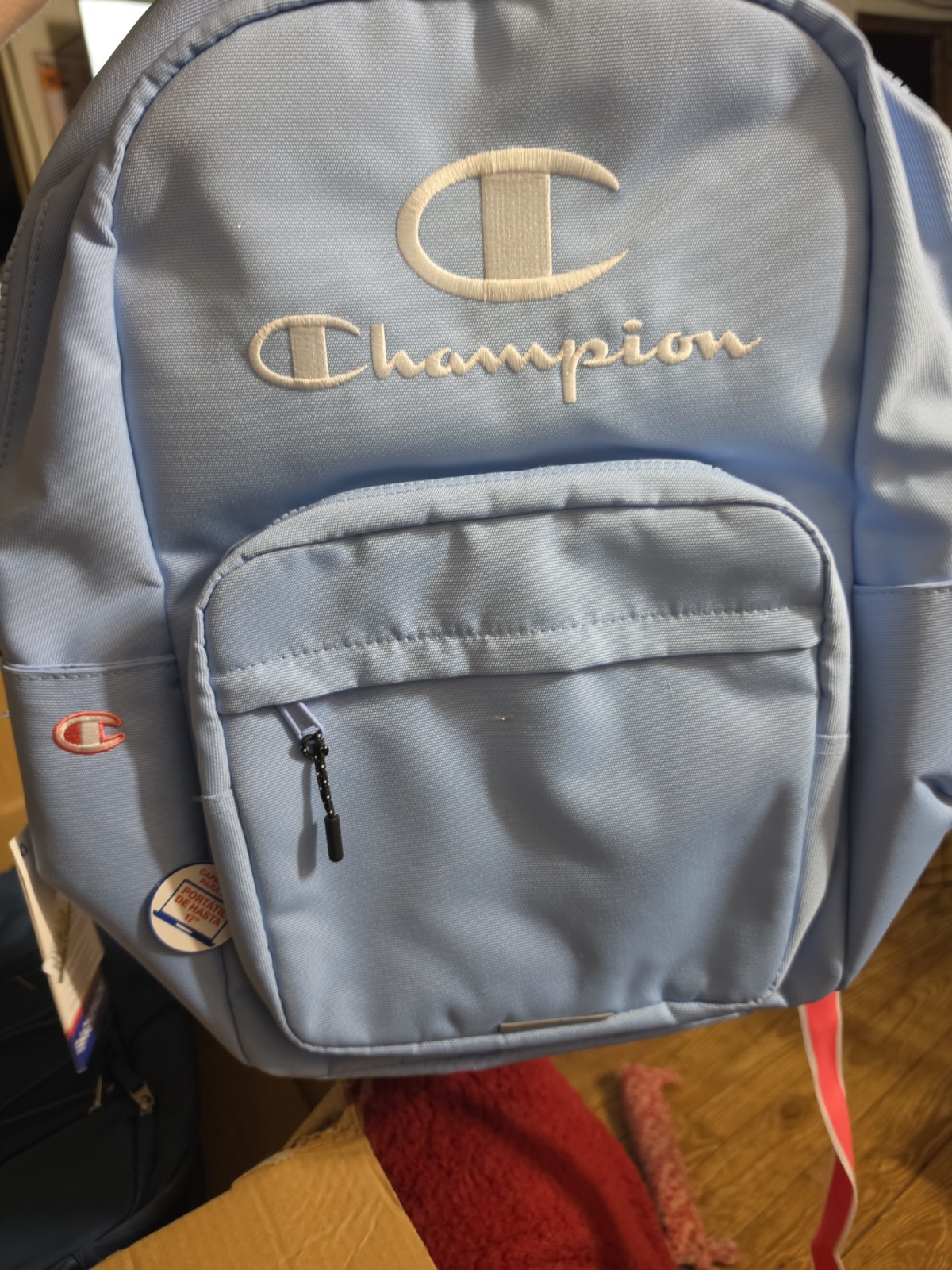 NWT Champion Estate Backpack Light Blue Laptop Sleeve Reflective Large 18in 💙