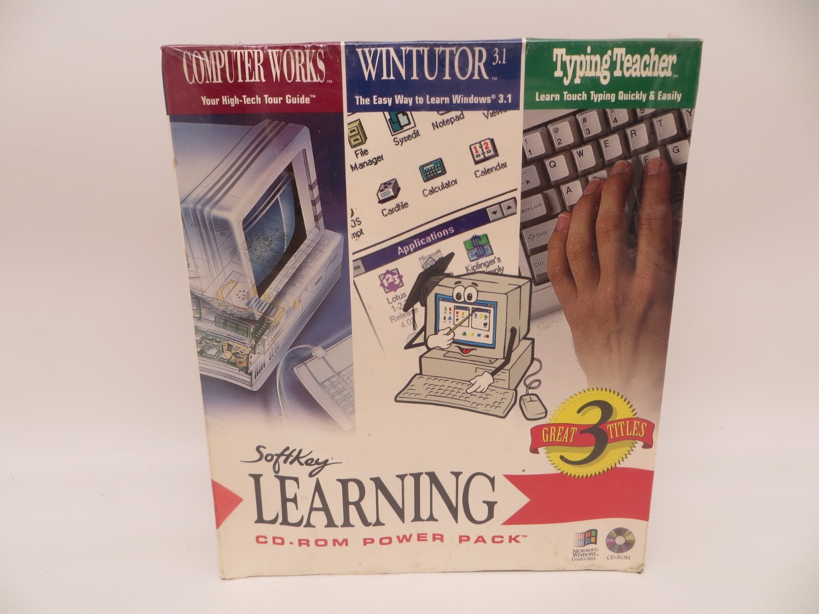 SOFTKEY LEARNING CD-ROM POWER PACK (CD-ROM, 1995) New Sealed Computer Programs