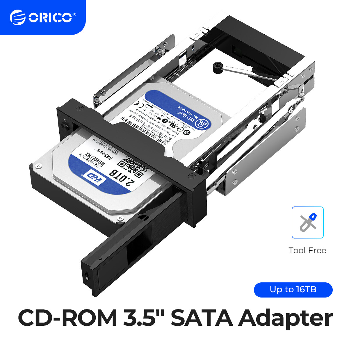 ORICO 5.25inch Tray-Less Hot-Swap Mobile Rack for SATA 3.5\" Hard Drive HDD Doc