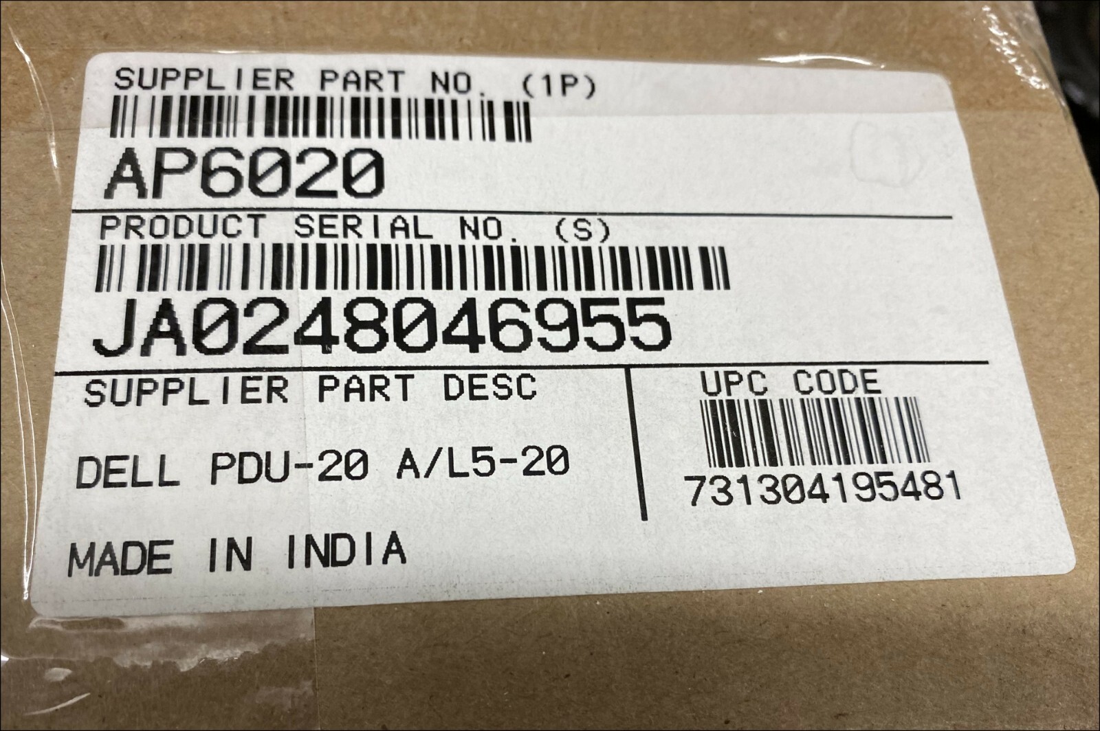 APC Dell 1T890 AP6020 Rapid power Distribution Unit  PDU-20 A/L5-20 NEW