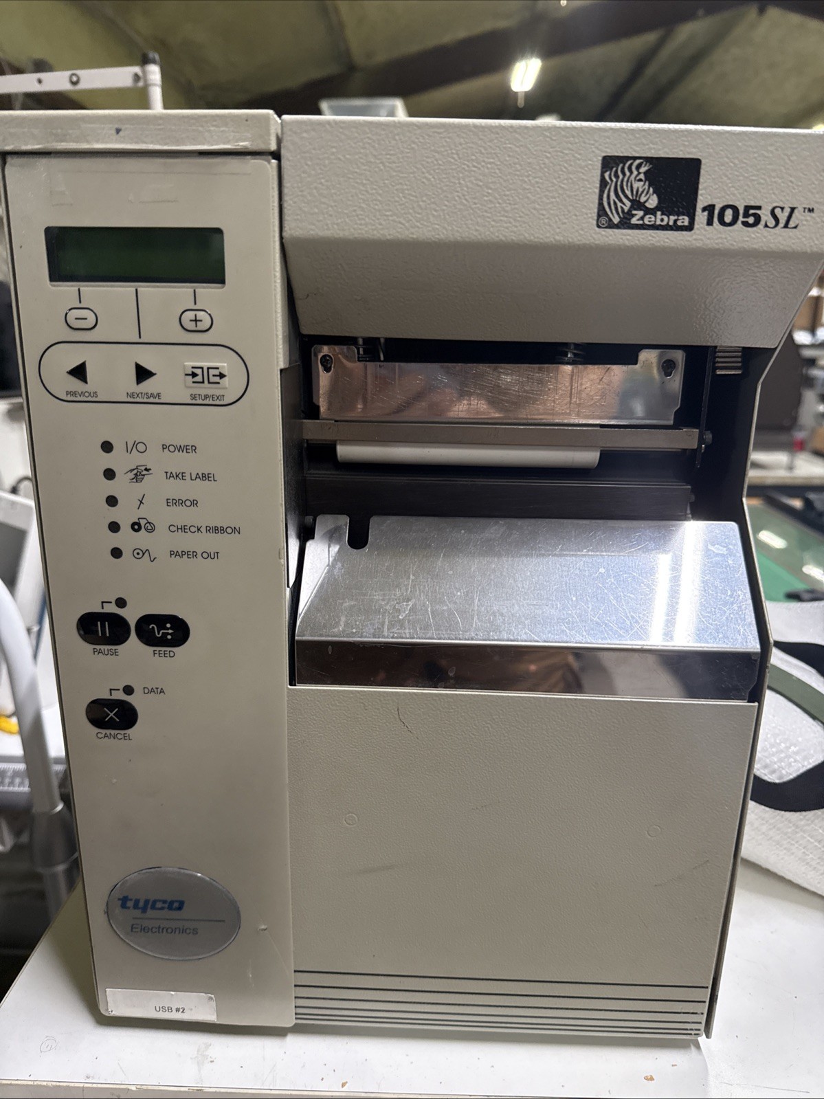 Zebra 105SL Thermal Transfer Industrial Barcode Label Printer LAN Serial