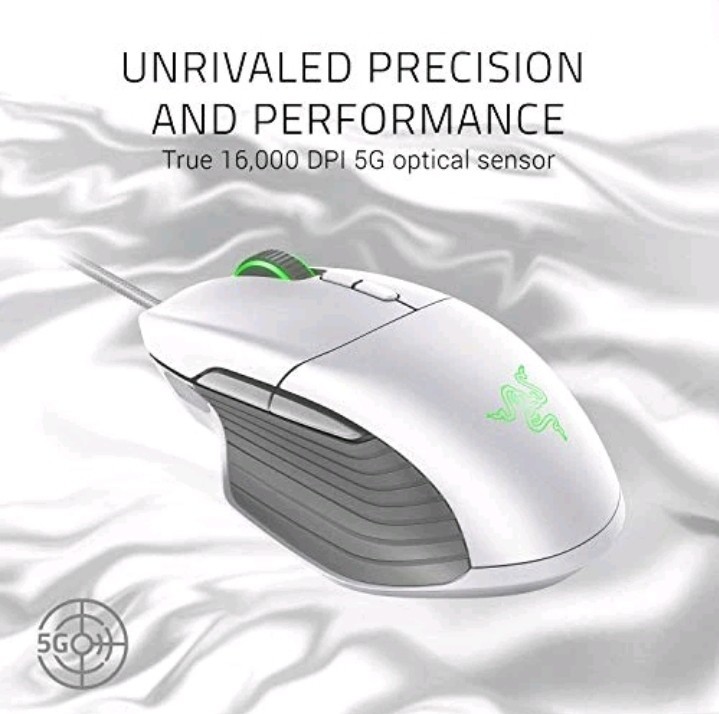 Razer Basilisk Mercury White Wired Multi-Button Razer 5G Sensor ChromaRGB....124
