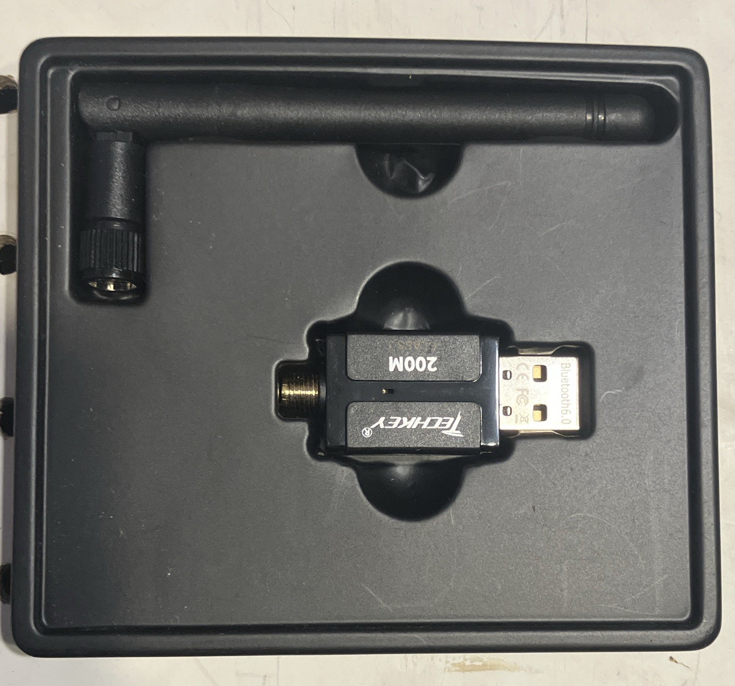 TECHKEY BT863 200Mbps USB 2.0 Wireless Bluetooth Adapter w/ Antenna Black