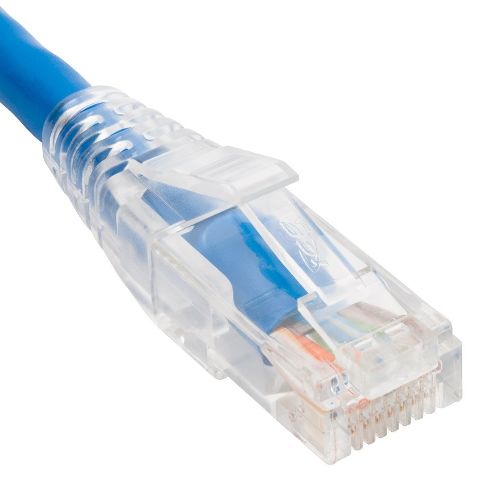 ICC ICC-ICPCSF07BL Cat6 Slim Patch Cable Clear Boot 7ft 25-Pack Blue