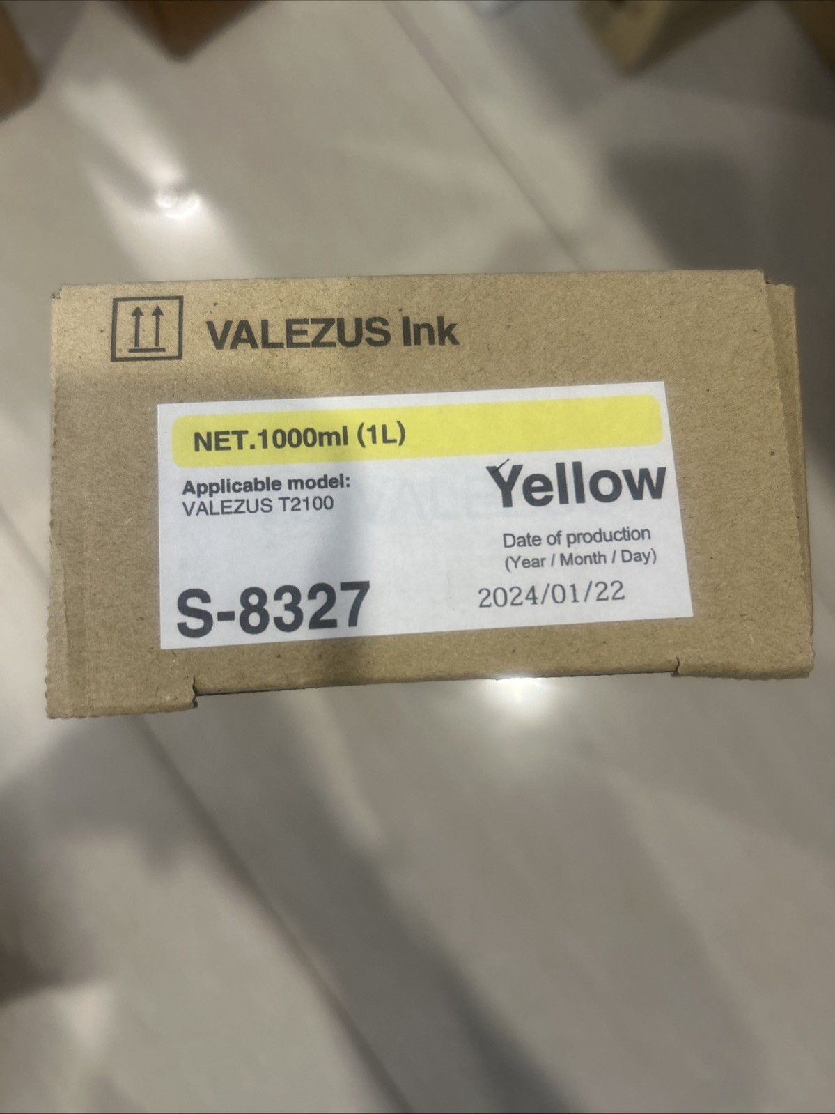 Genuine RISO VALEZUS S-8327 Yellow Ink 1000mL OEM T2100