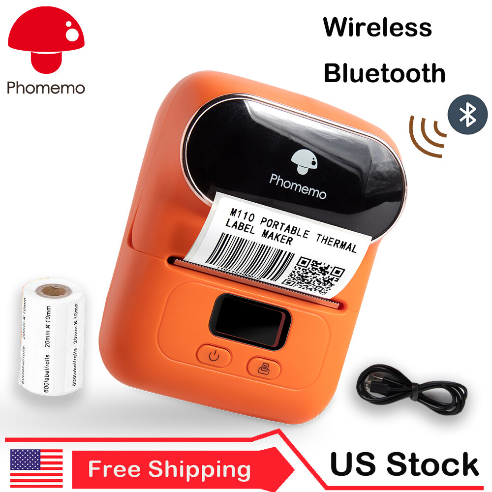 Phomemo M110 Portable Mini Thermal Label Maker Bluetooth Mobile Printer Wireless