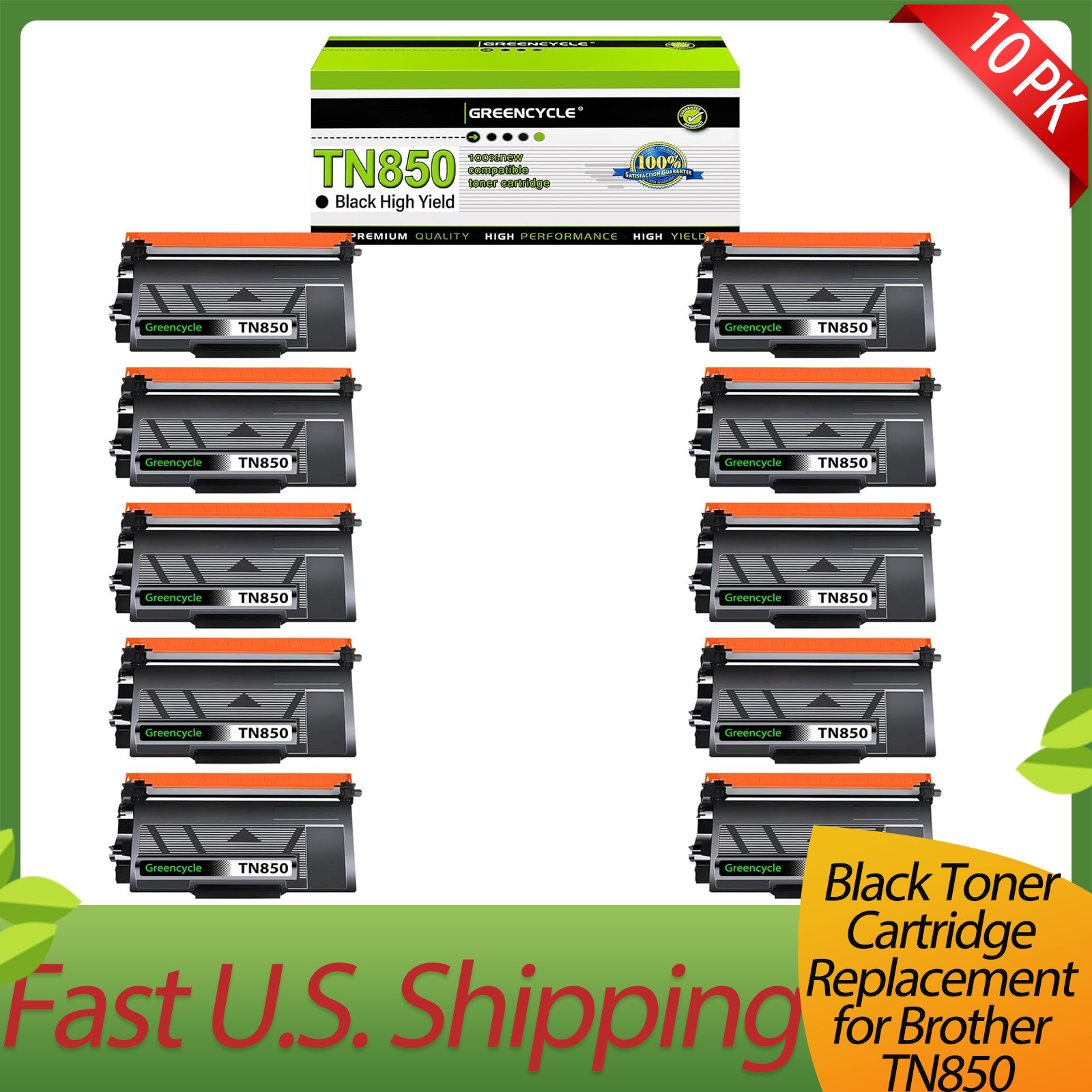 10 x TN850 TN-850 Toner Cartridges Replacement For Brother DCP-L5600DN Printer