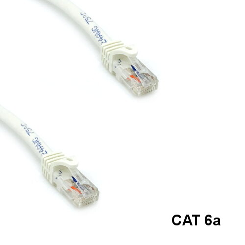 Kentek White 7ft Cat6A UTP Cable 24AWG 600MHz RJ45 Ethernet Router Pure Copper
