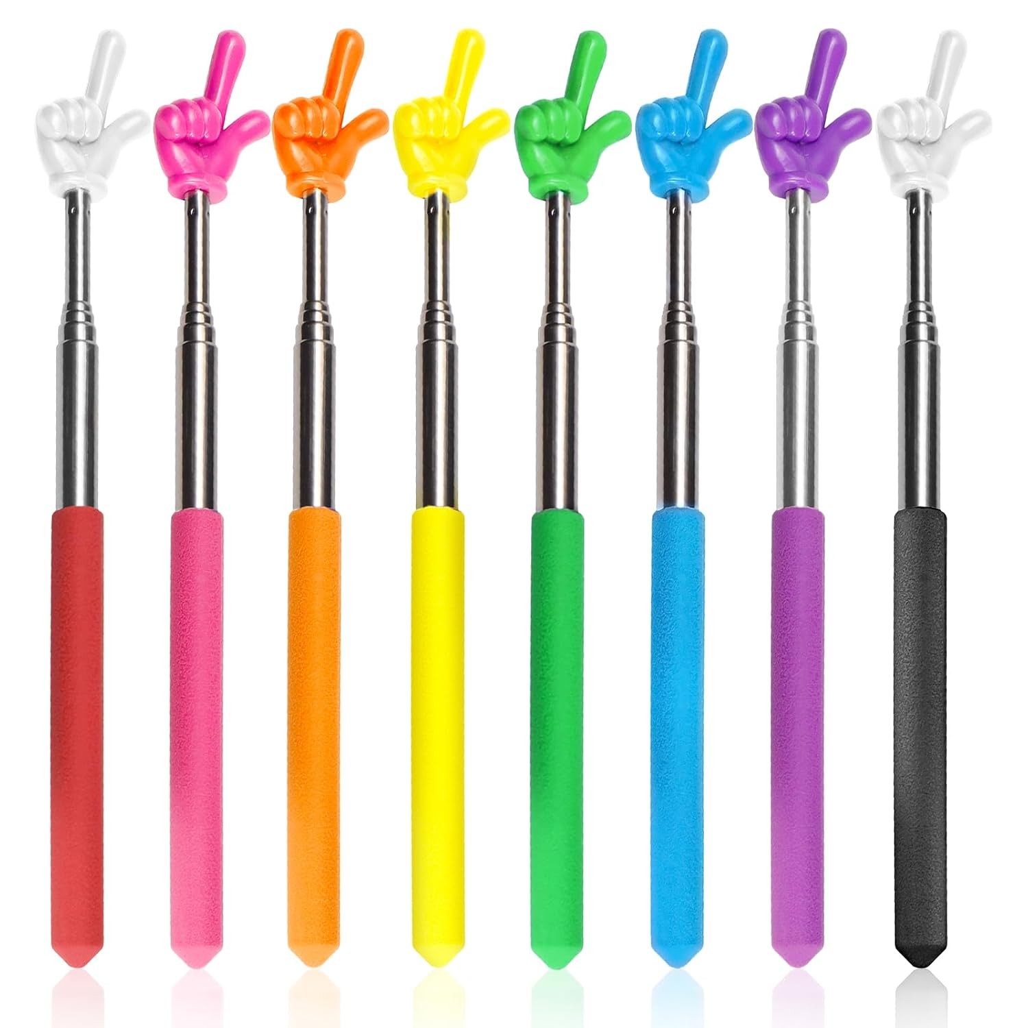 8 Pcs Teacher Pointer Stick for Classroom Extendable Pointer Finger Telescoping