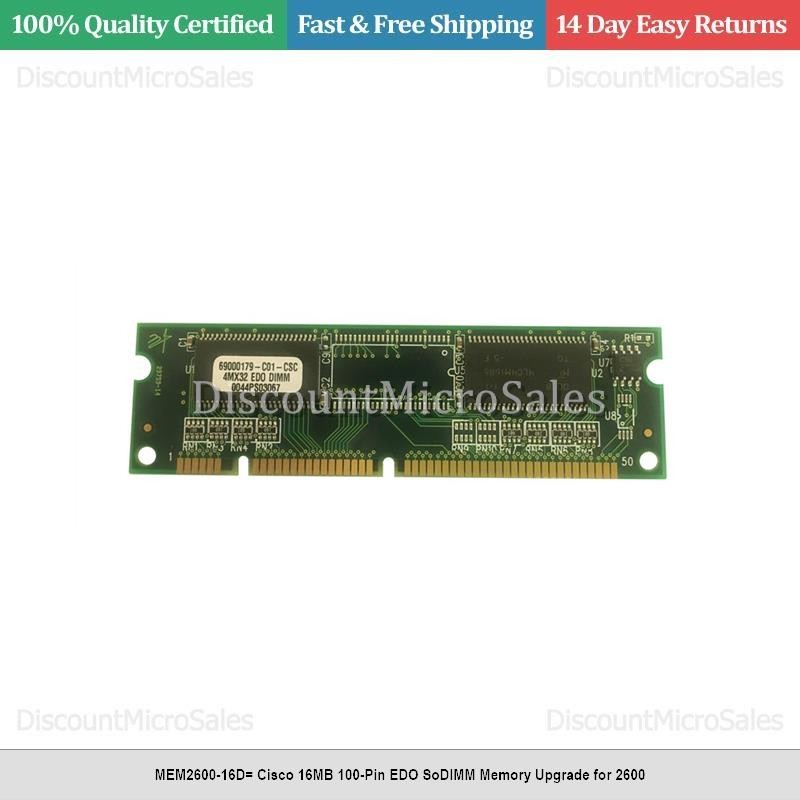 MEM2600-16D= Cisco 16MB 100-Pin EDO SoDIMM Memory Upgrade for 2600