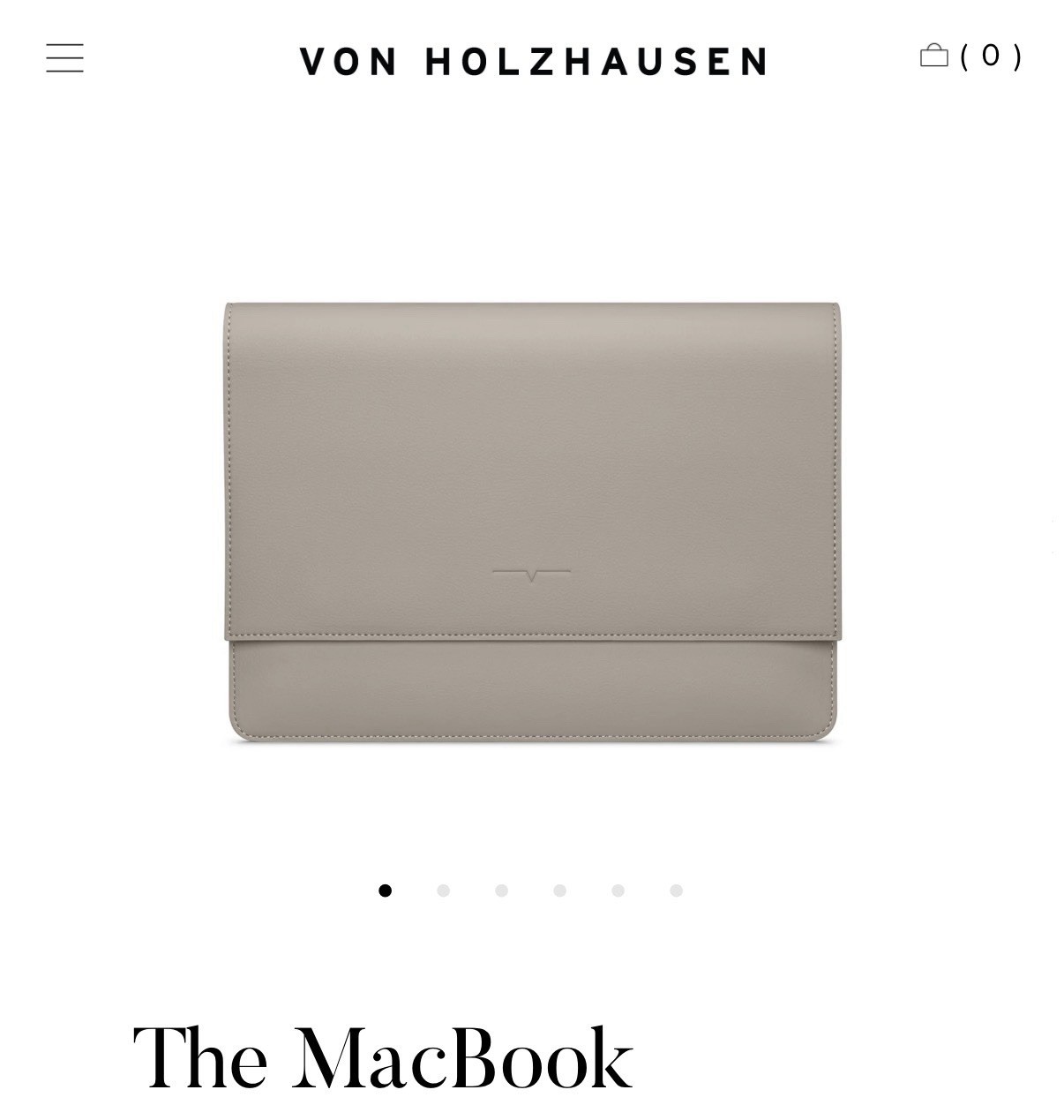 Von Holzhausen MacBook Portfolio 16” Case Stone Gray Reinvented Leather New