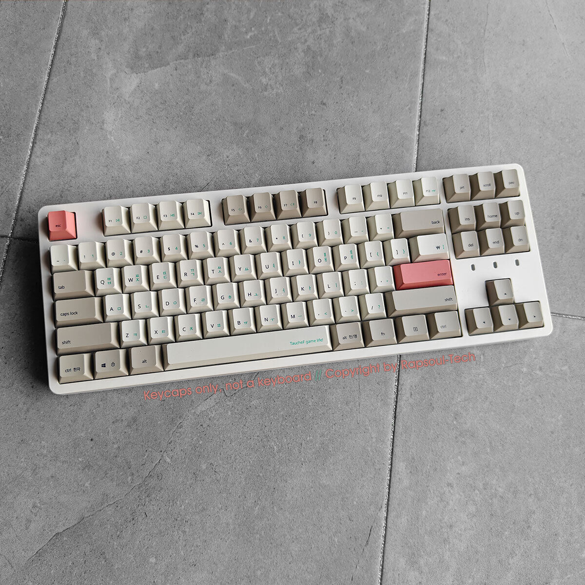 Retro White Gray PBT Multi-color Keycaps Set for 60% 87 TKL Mechanical Keyboards