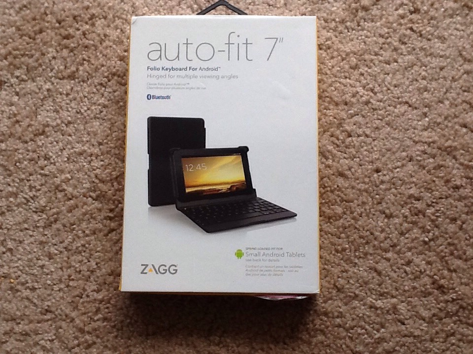 New Zagg Auto-fit 7" Folio Keyboard for  Android & Windows Tablets Black