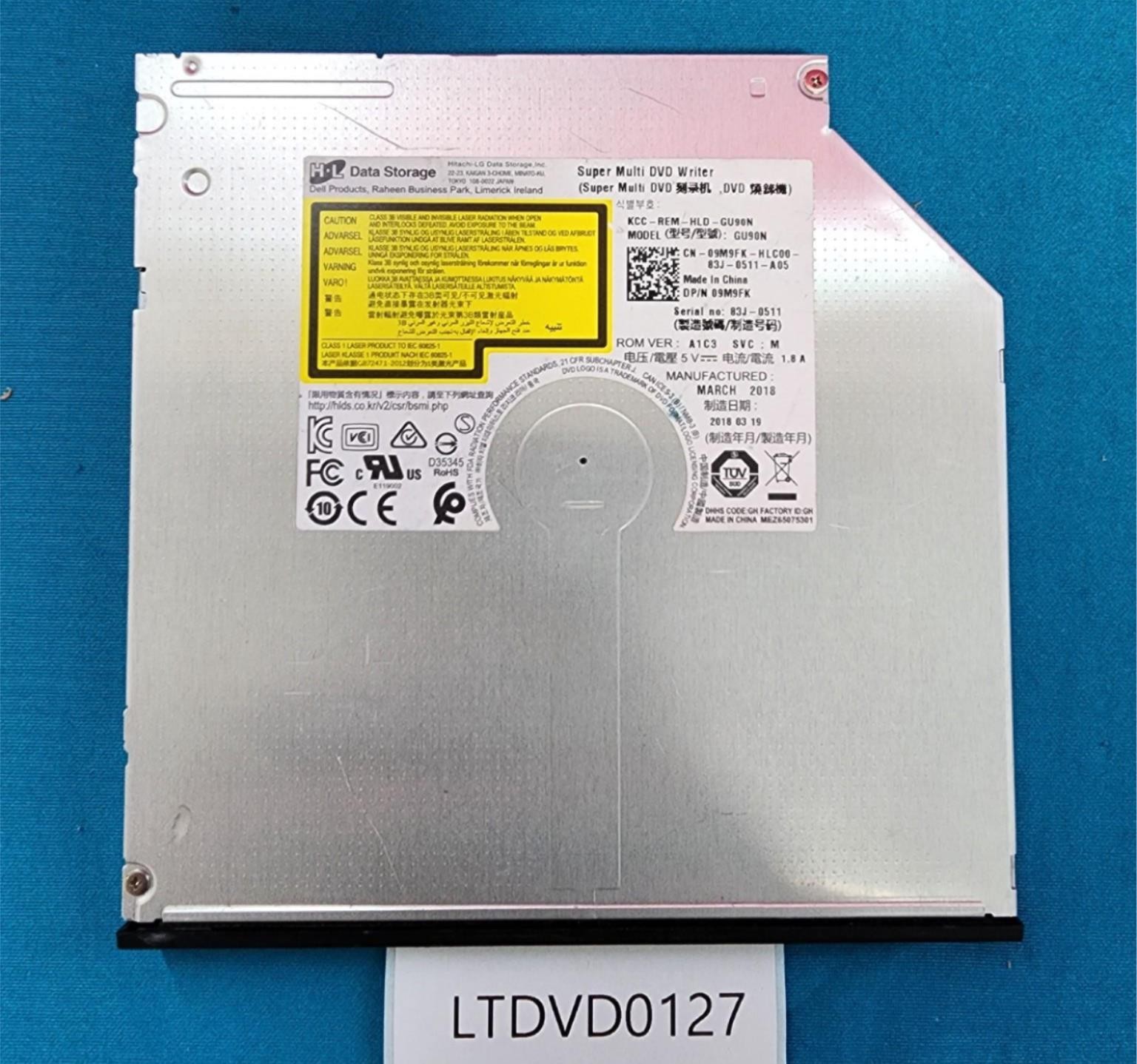 Dell Internal Slim Super Multi DVD Writer Drive HLDS GU90N 09M9FK 9M9FK