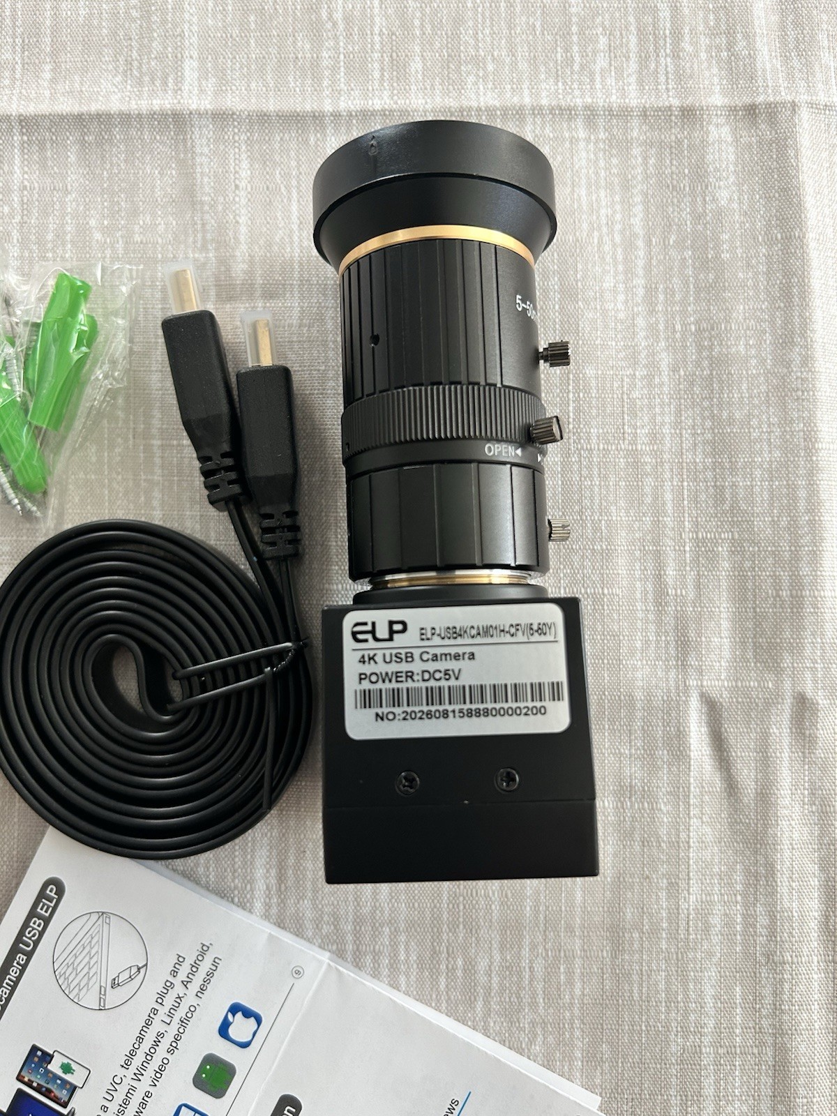 ELP 4K 8MP USB HDMI Camera 30FPS 10X Zoom 5-50mm Varifocal Lens IMX415