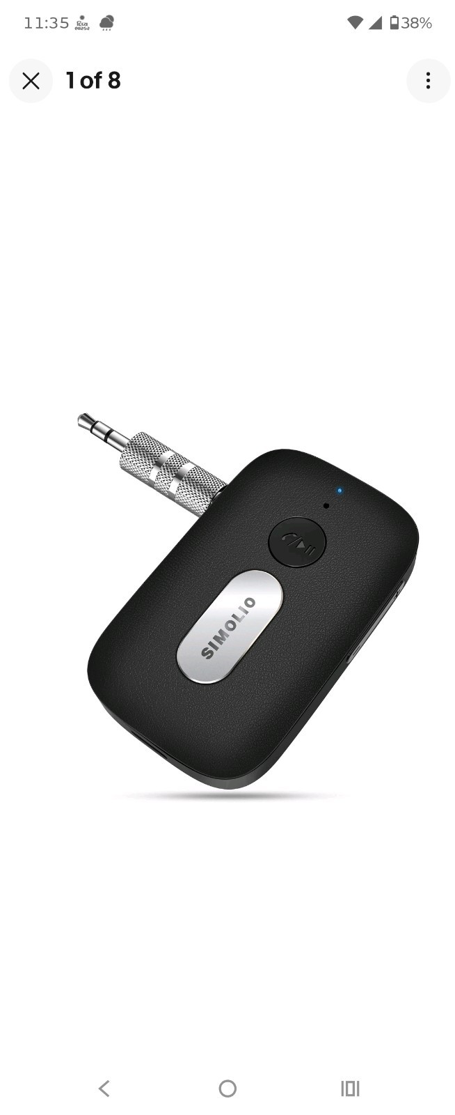 SIMOLIO Bluetooth Receiver for Car, 35H Battery Life, Volume Control, Noise C...