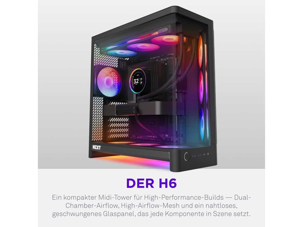 H6 (2026) Compact Dual-chamber ATX Case All Black
