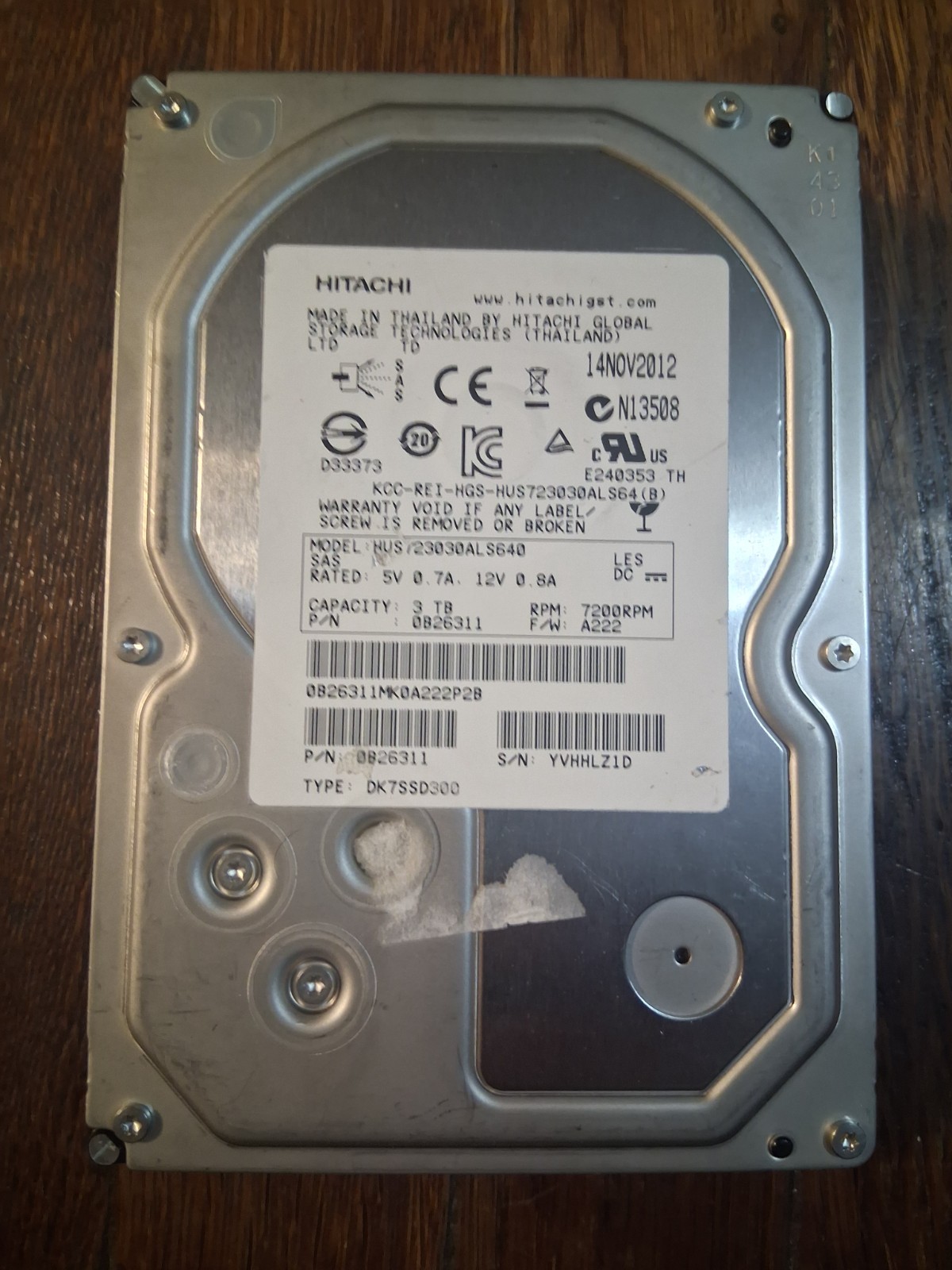 Hitachi SAS HDD 3TB 7200RPM