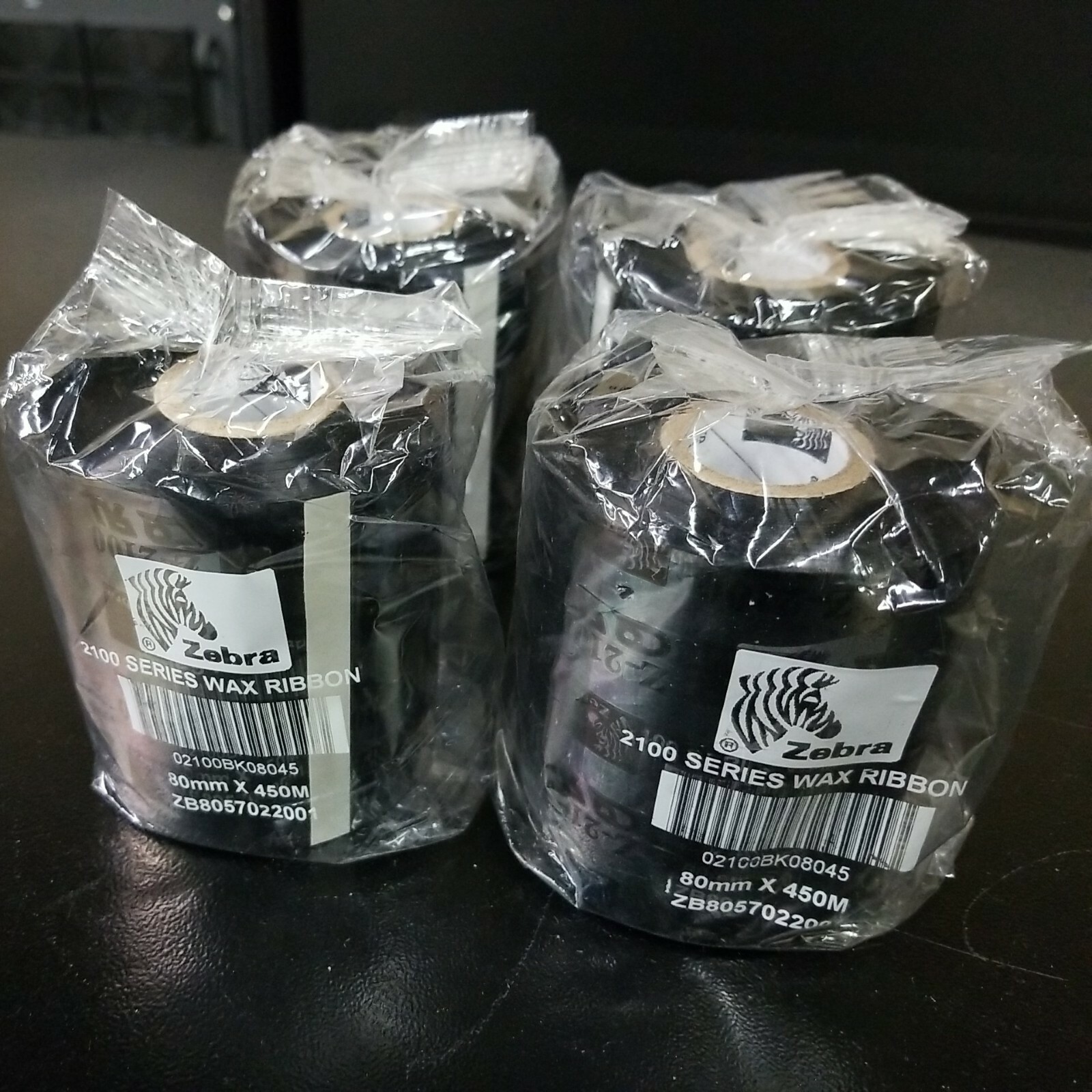 Zebra 2100 Series WAX Ribbon 80mm x 450M (x4)
