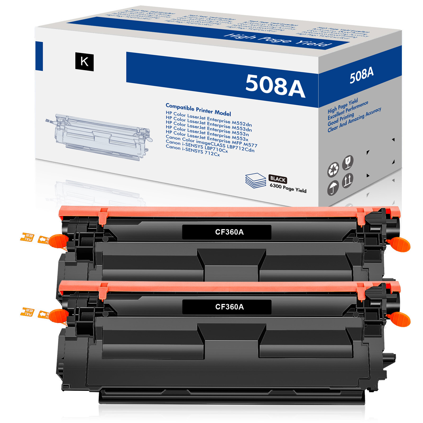 Toner Compatible with HP 508A CF360A Color LaserJet M552dn M553dn MFP M577 LOT