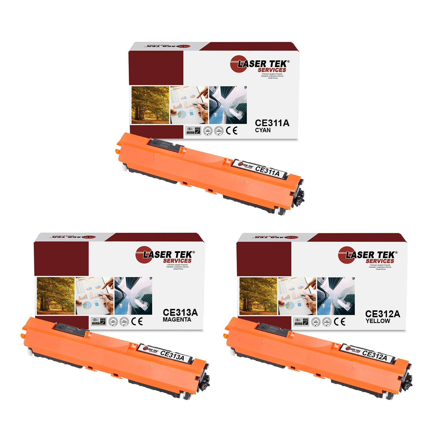 3Pk LTS 126A C M Y Compatible for HP LaserJet Pro CP1025 CP1025NW Toner