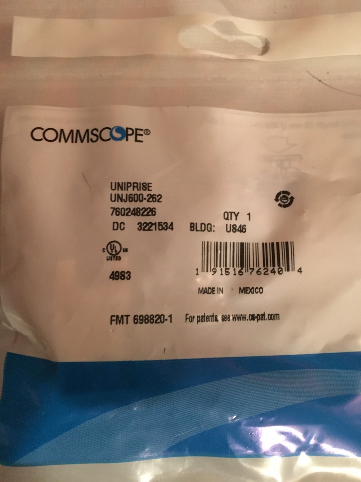 CommScope UNJ600-262 Uniprise Ethernet RJ-45 Cat 6 Modular Jack - White lot 15