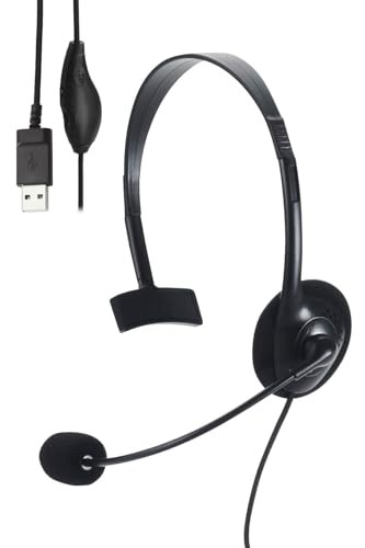 ELECOM Wired Headset USB with Microphone Over-Ear Single Ear Lightweight Compact