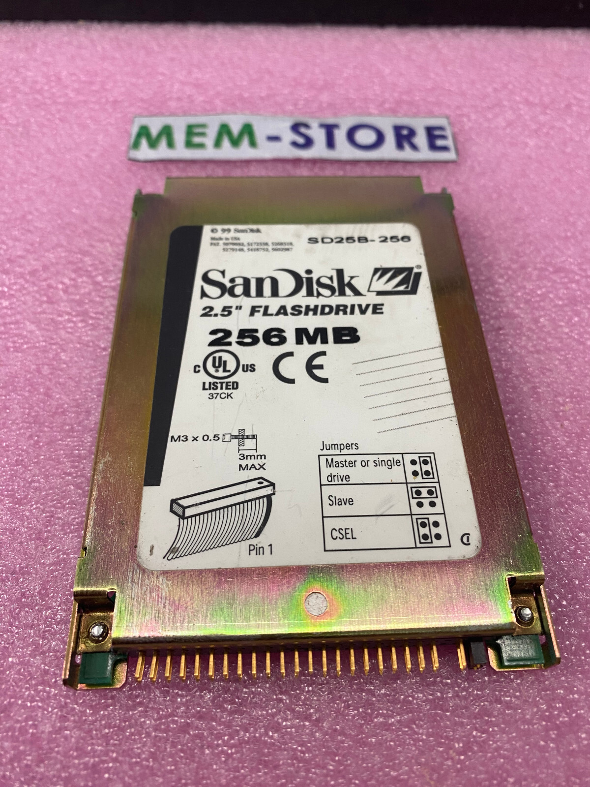 SD25B-256 SanDisk 2.5" FlashDrive 256MB Ata/Ide (Pata) 44pin Industrial Grade