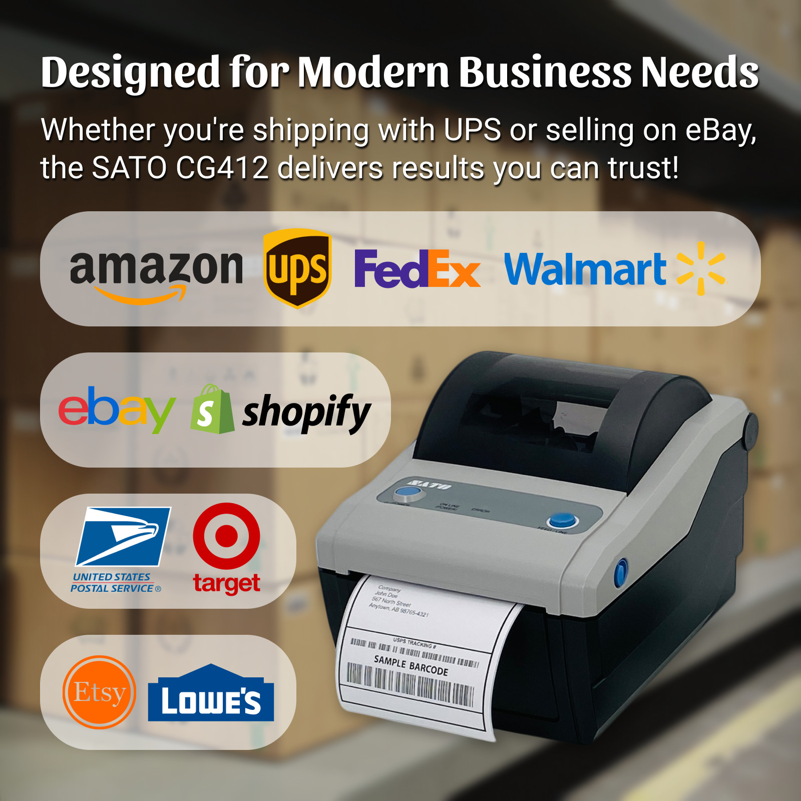 Mobile Home Shipping Label 4x6 Printer 300 dpi USPS UPS FedEx Stamps