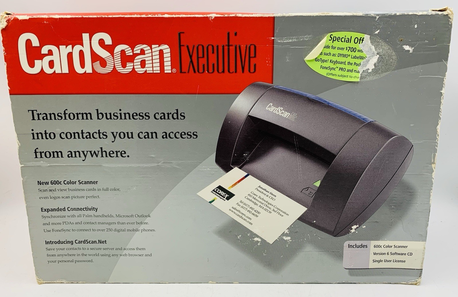 Executive Cardscan 600c Color Scanner By Corex Business Cards Tested Works