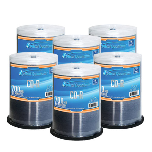 600 OQ 52x 80 min 700 MB CD-R Glossy White Inkjet HUB Printable OQCD52GWIP