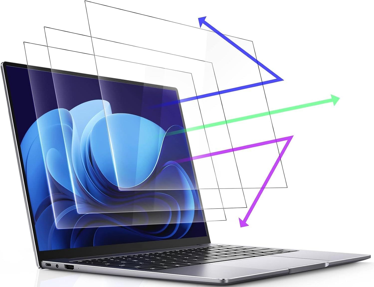 15.6 Inch 16:10 Anti Blue Light Screen Protector for Laptop - 3 Pack