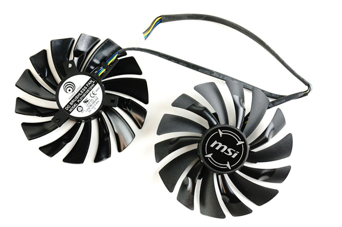 Pair Fans For MSI GTX 970 960 780 750 GTX 780Ti RX 580/570 PLD10010S12HH 95mm