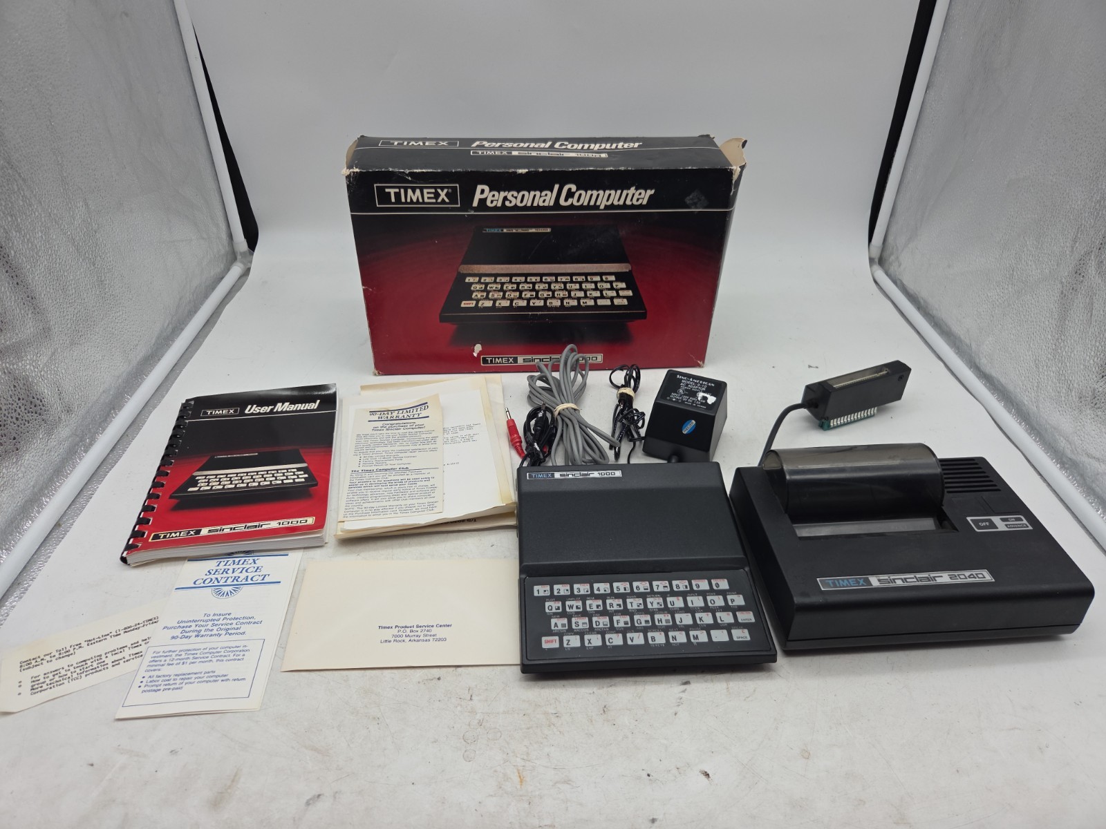 Timex Sinclair 1000 Personal Computer W/ 2040 Printer/ Box/ Manuals - Untested