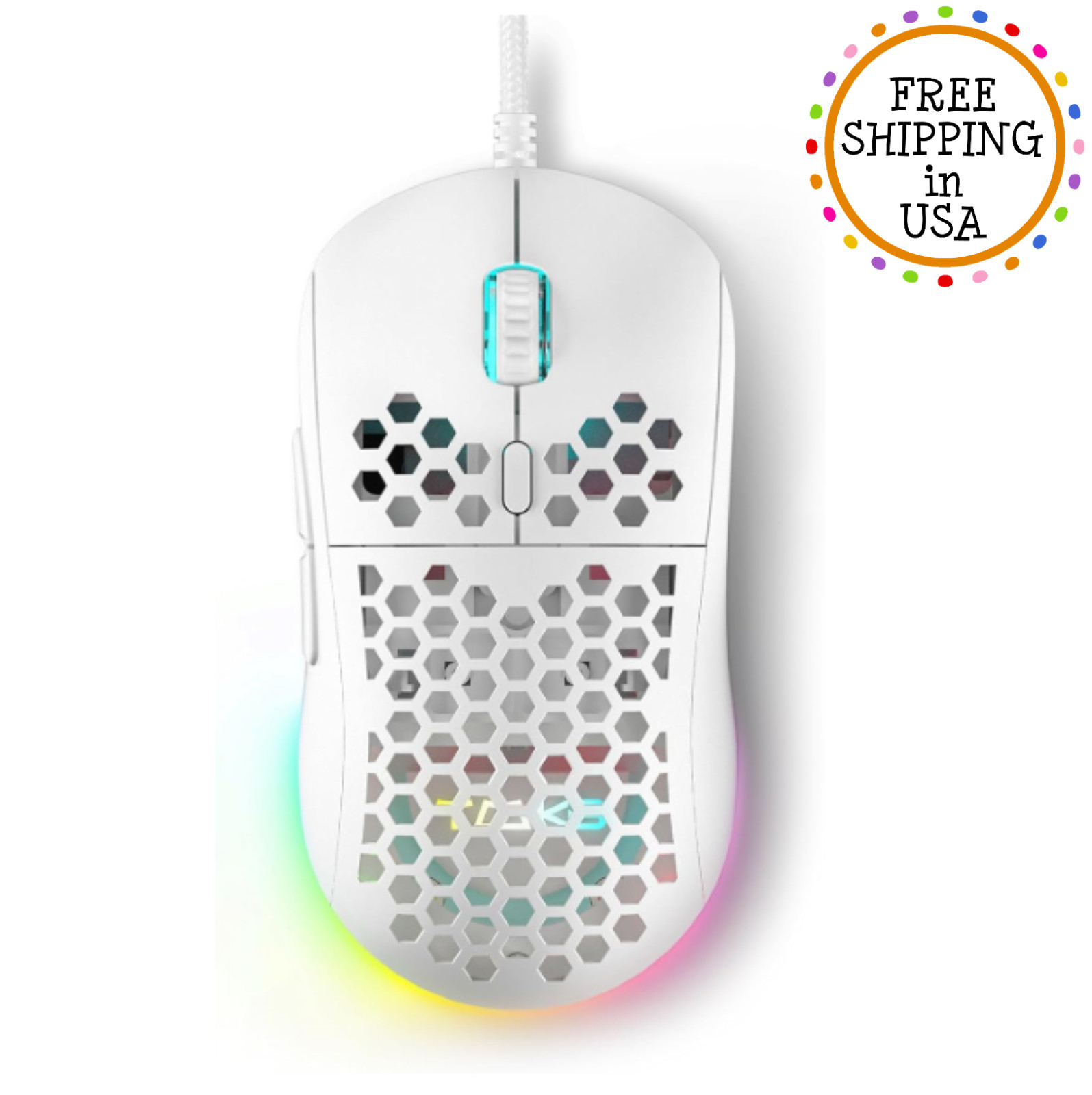M1SE Wired Gaming Mouse with Honeycomb Shell, 12800DPI Optical Sensor, 6 Program