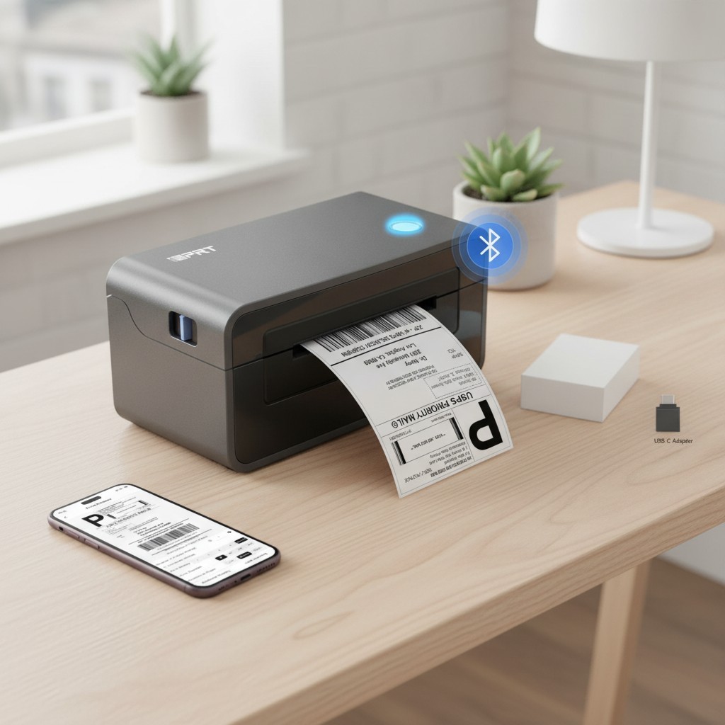 High-Speed Thermal Shipping Label Printer 4x6 - Ink-Free & Wireless Connectivity