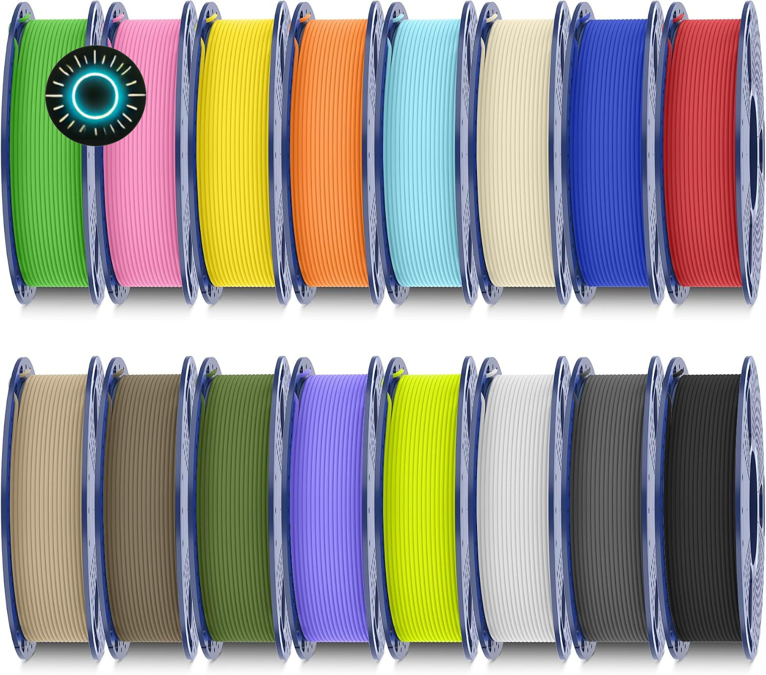 SUNLU PLA Matte Filament 16 Color Bundle Multicolor PLA 3D Printer Filament ...