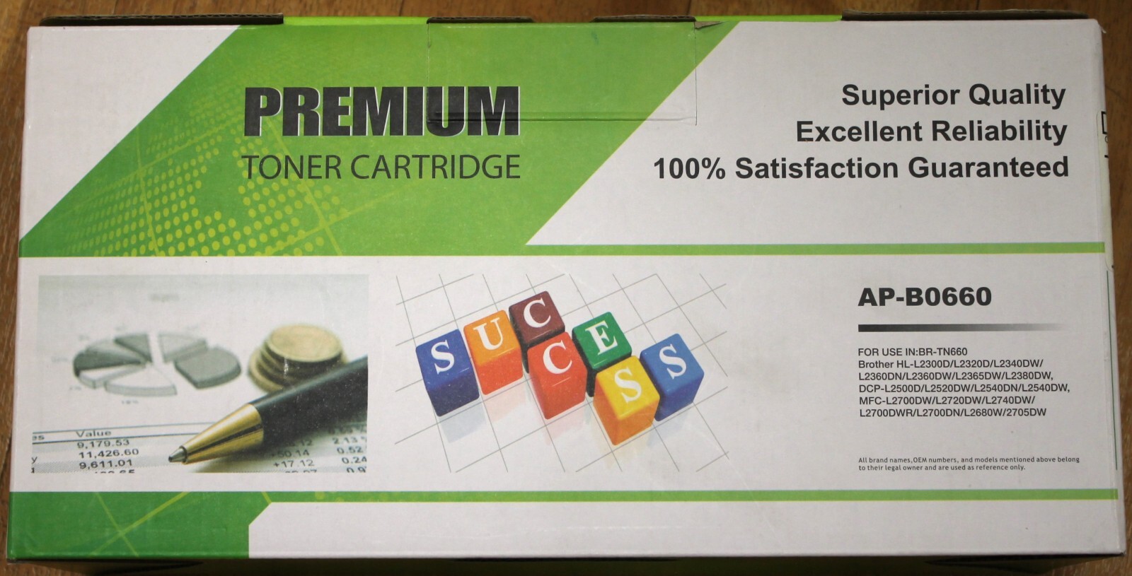 2 x Premium Toner Replacement Cartridge AP-B0660 -  Printer Brother BR-TN660