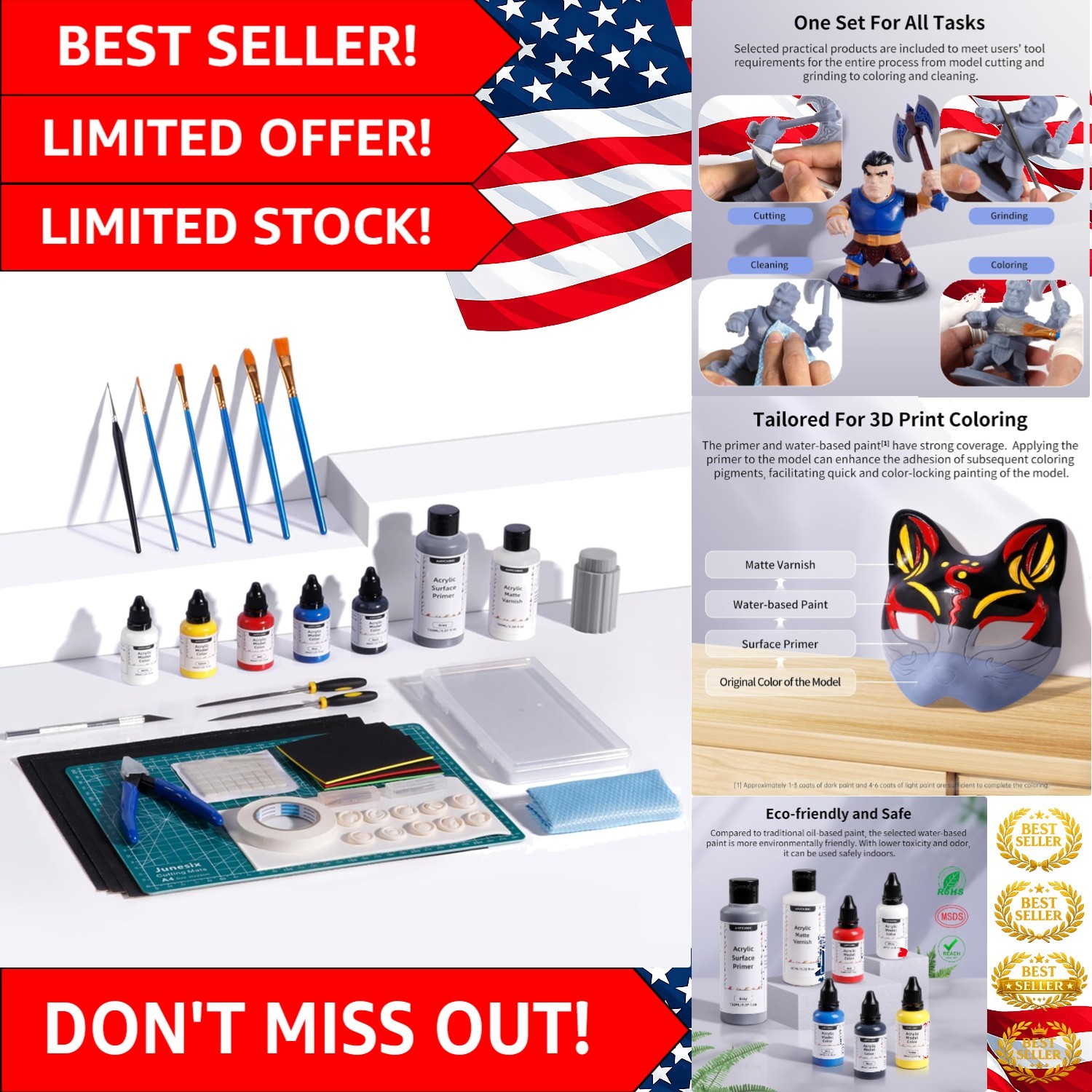 Complete 3D Printing Painting Essentials - Acrylic Colors, Brushes & Tutorial